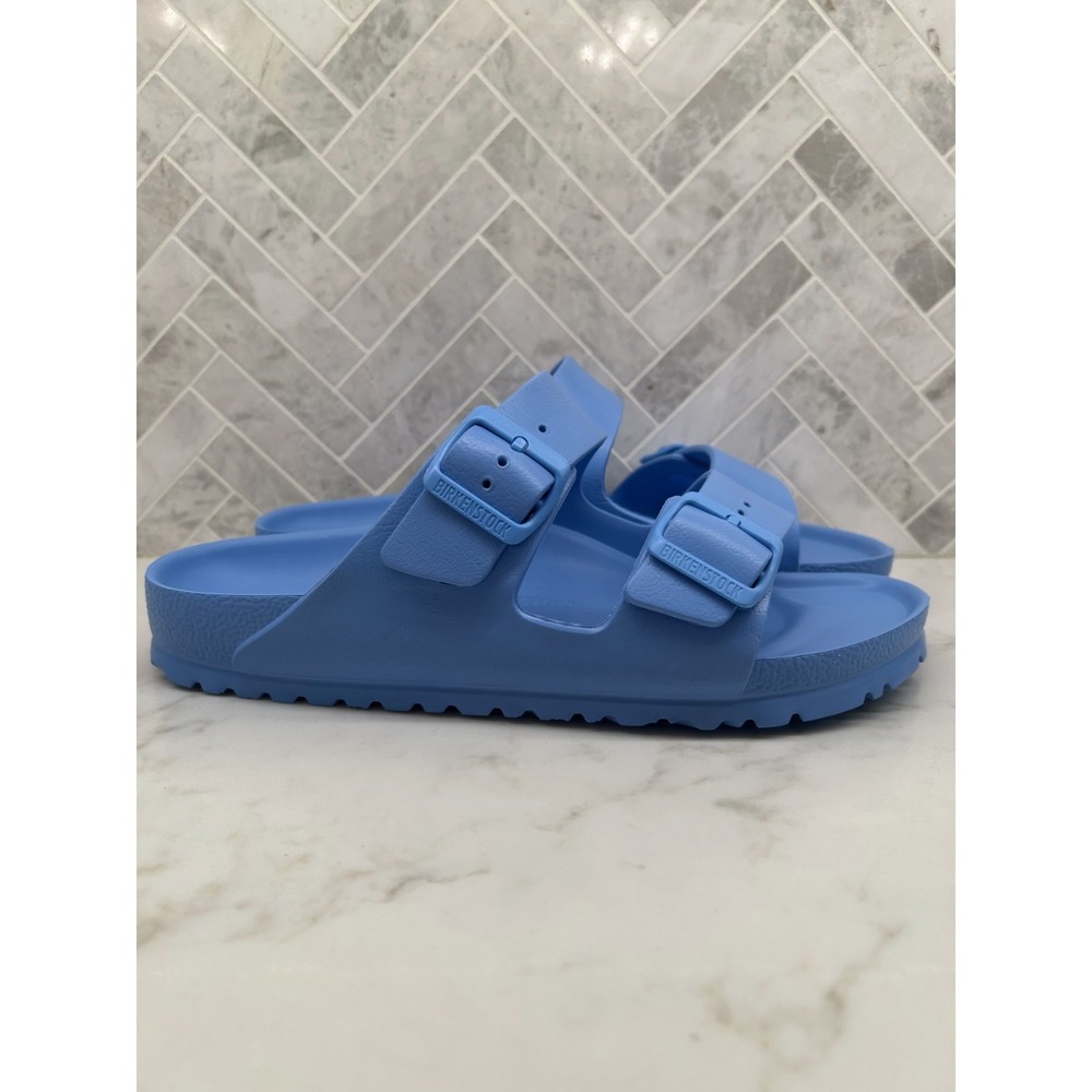 Birkenstock Arizona Essentials EVA Sandals Womens 10 41 Sky Blue Slip On Slides - Picture 2 of 12